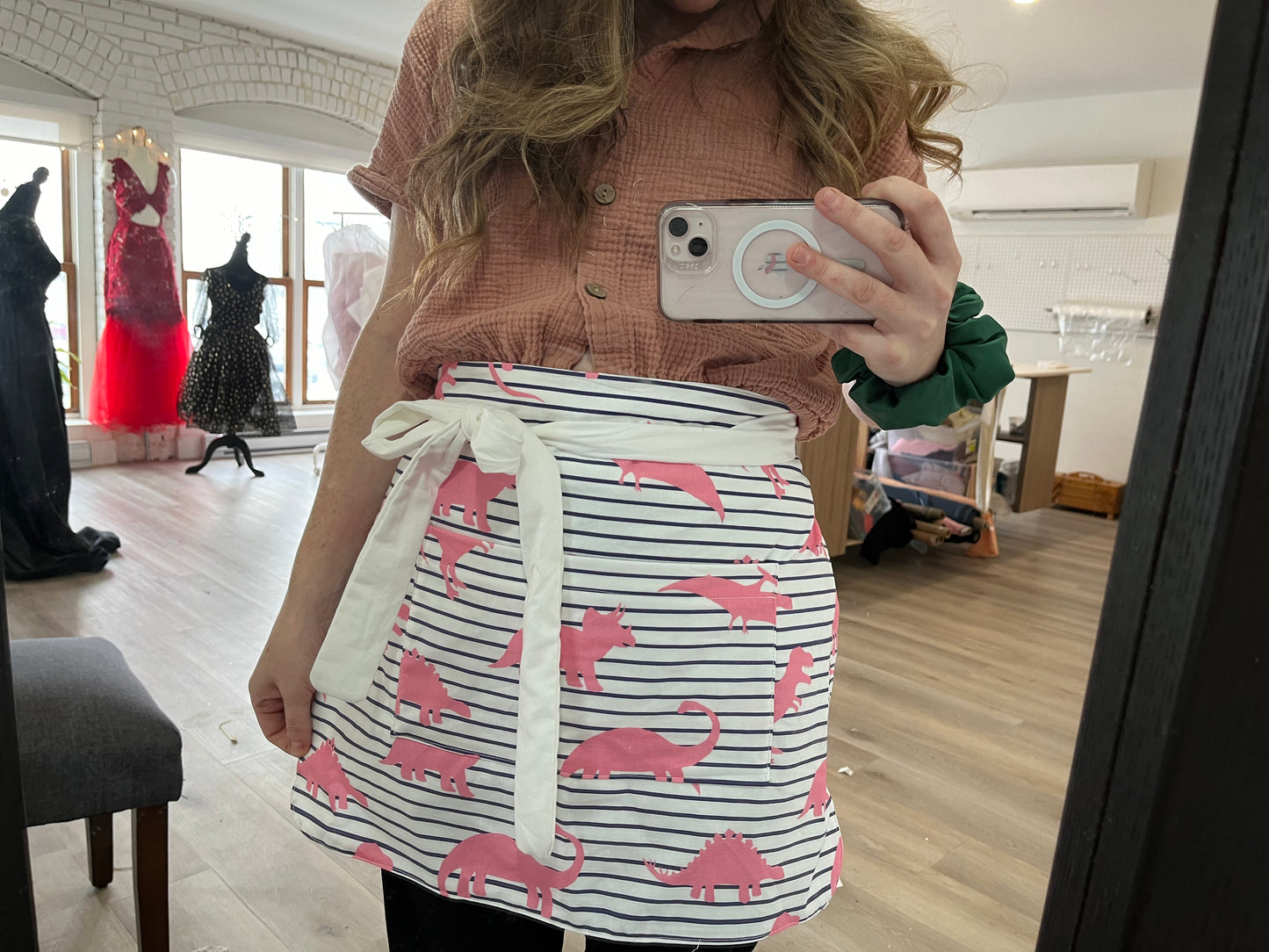 DinoStripe Cafe Apron