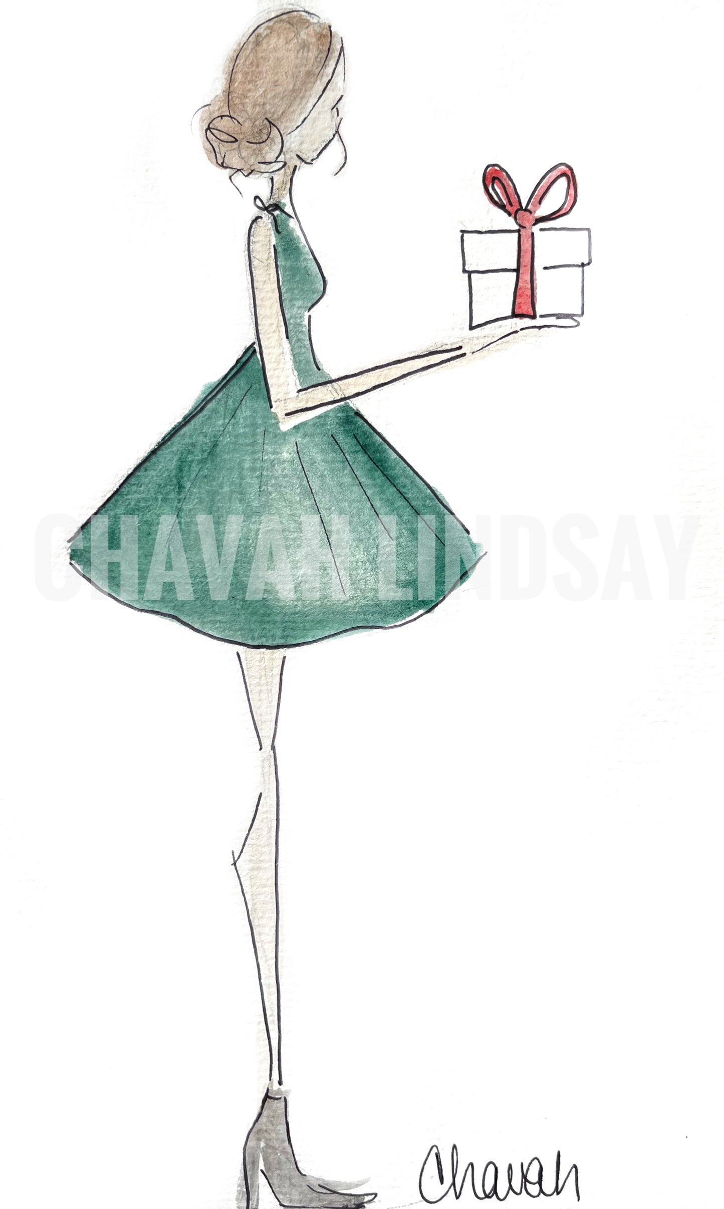Holiday Watercolour Fashion Illustration: various