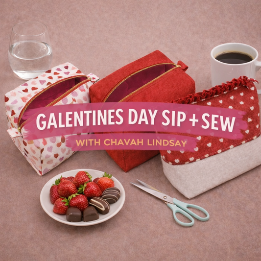 Galentines Sip & Sew : Boxy Makeup Bag