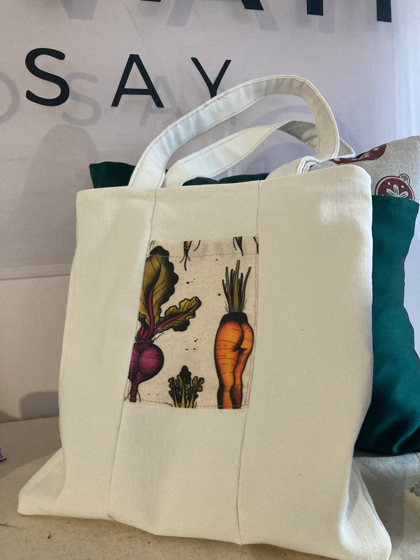 Cheeky Veggie Canvas Tote