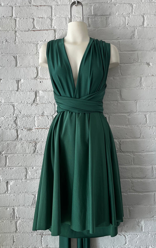 Hunter Green Convertible Dress: OFF THE RACK