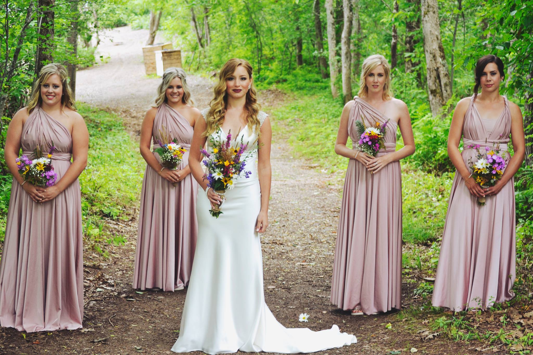 Dusty rose convertible bridesmaid 2024 dresses