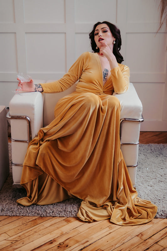 Velvet Wrap Gown