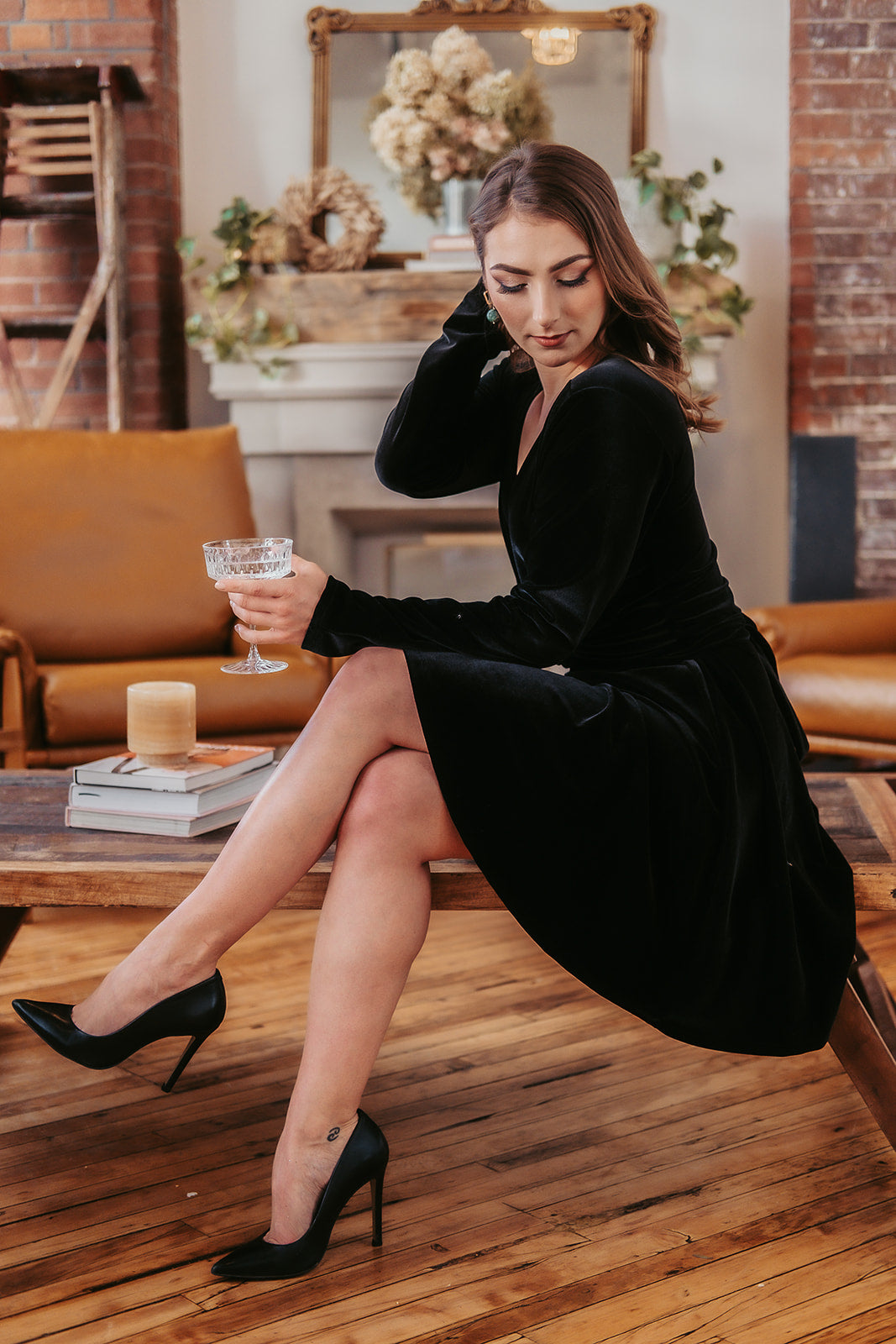 Velvet wrap dress outlet canada