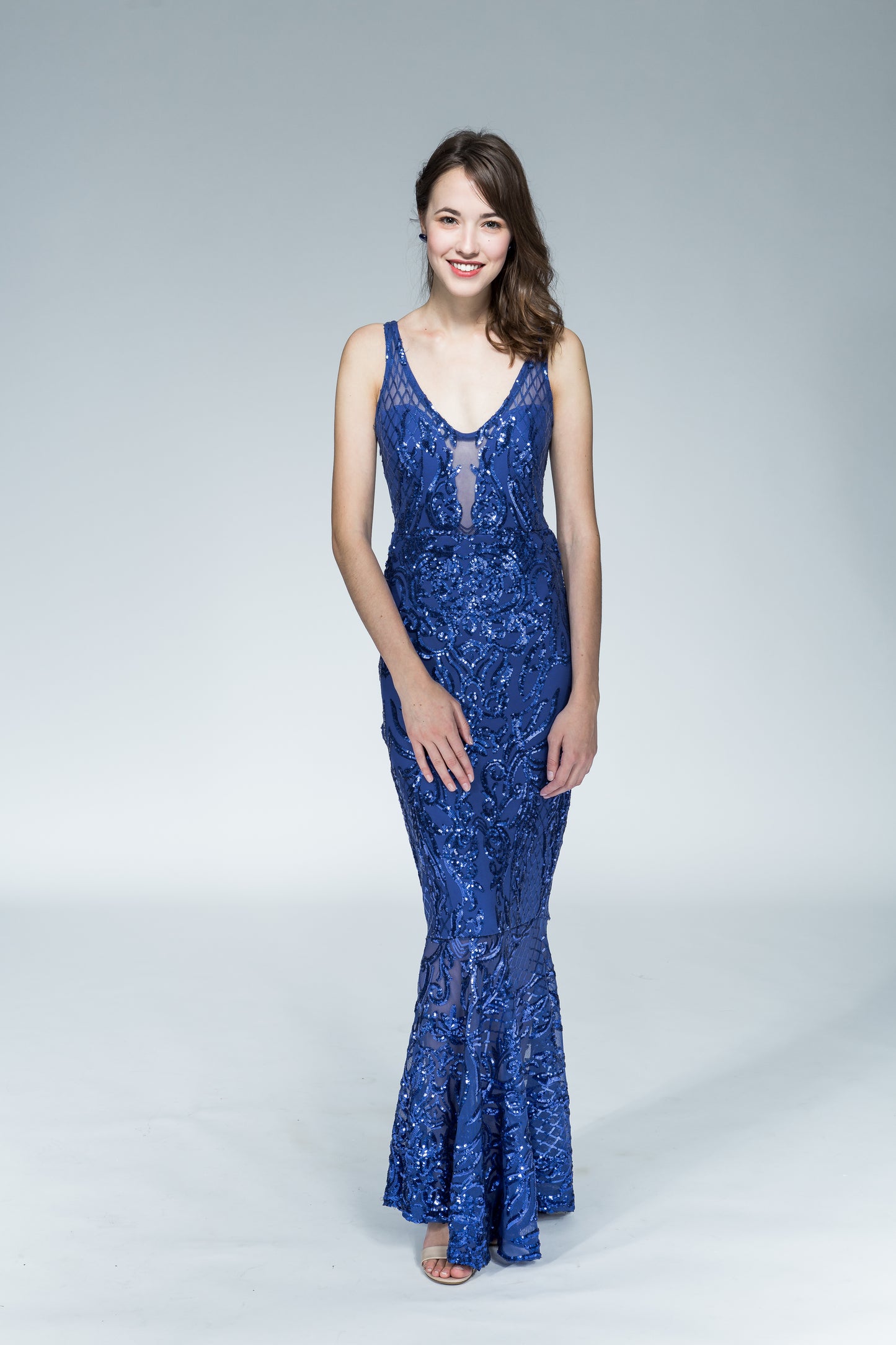 Blue Cabaret Sequins Gown