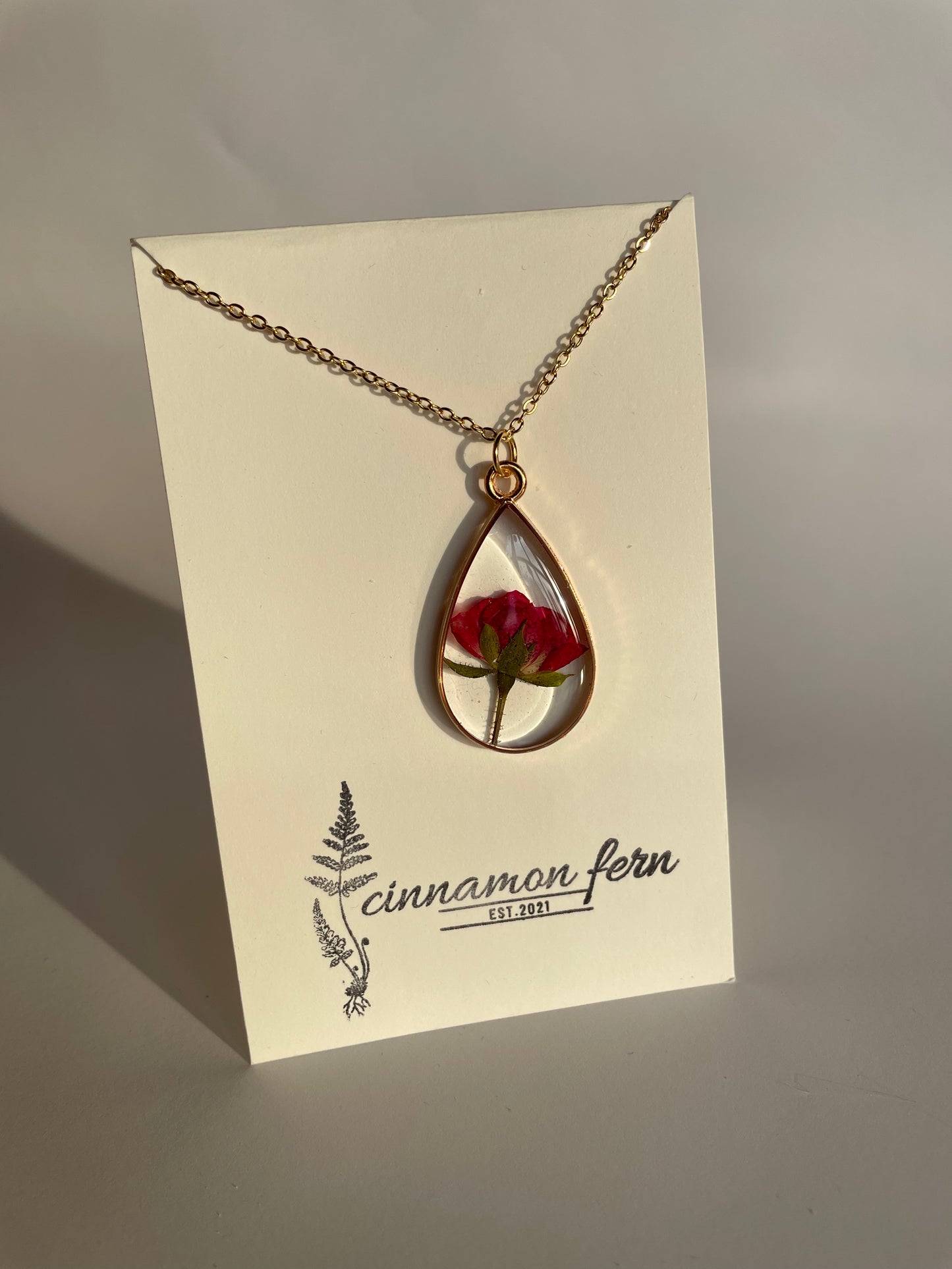 Cinnamon Fern: Resin Necklace