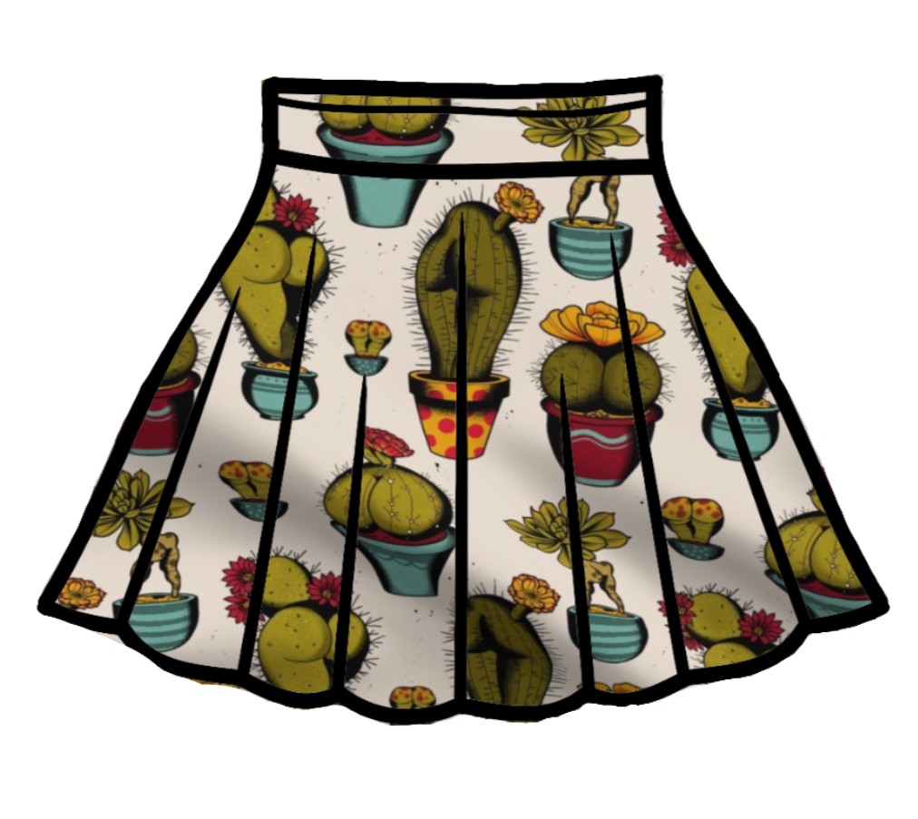 cact-ass pleated skirt PREORDER