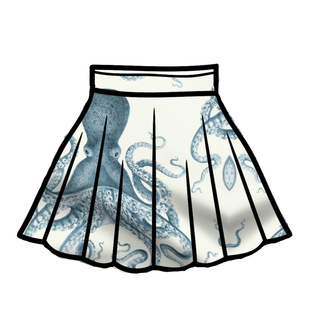 Octopus Oasis Pleated Skirt PREORDER